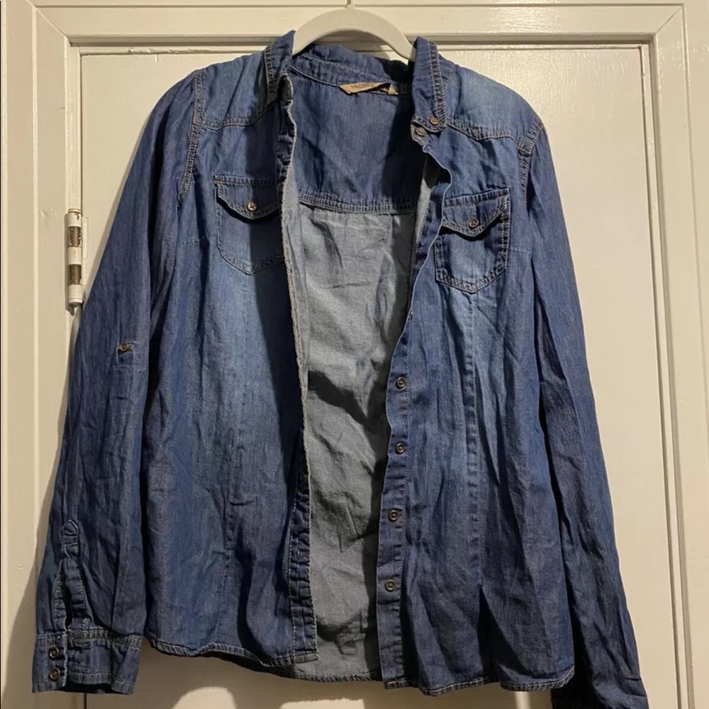 Highway Jeans BlueJean Button Up Shirt Size Medium